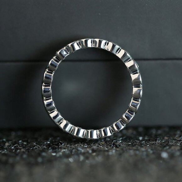 💝 Shiny Round Zircon Micro Pave Silver Ring for Women, VIP117 - Picture 6 of 7